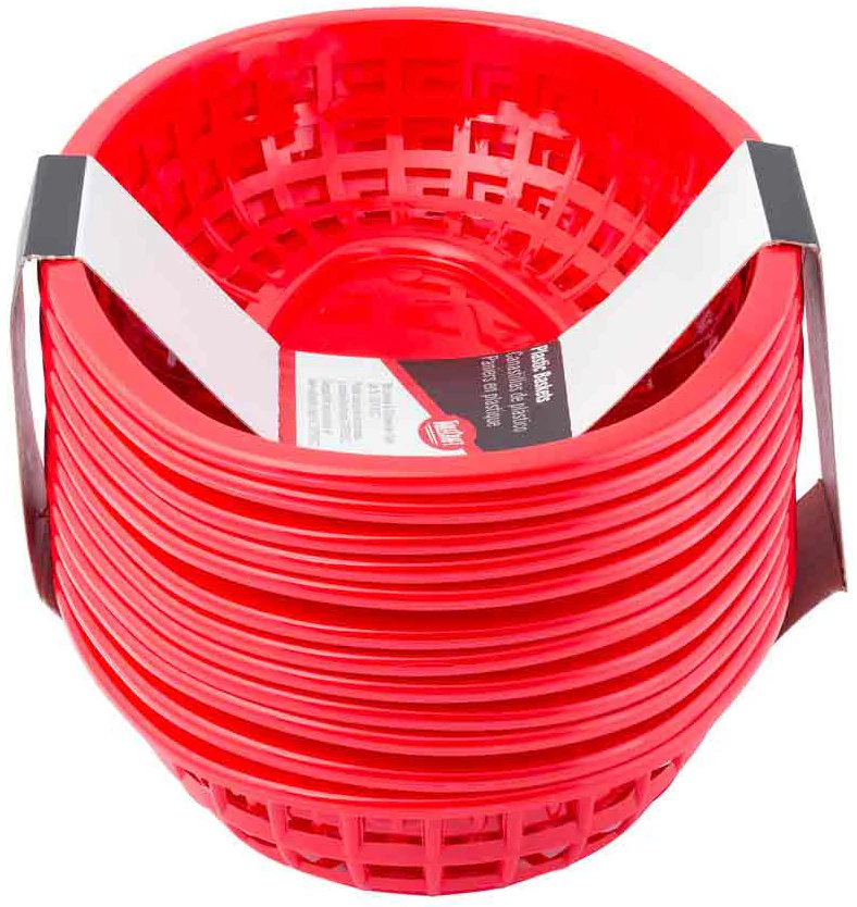 TableCraft 1074R Classic Plastic Oval Basket 9-1/4" x 6" - Red - 12/Case - Image 8
