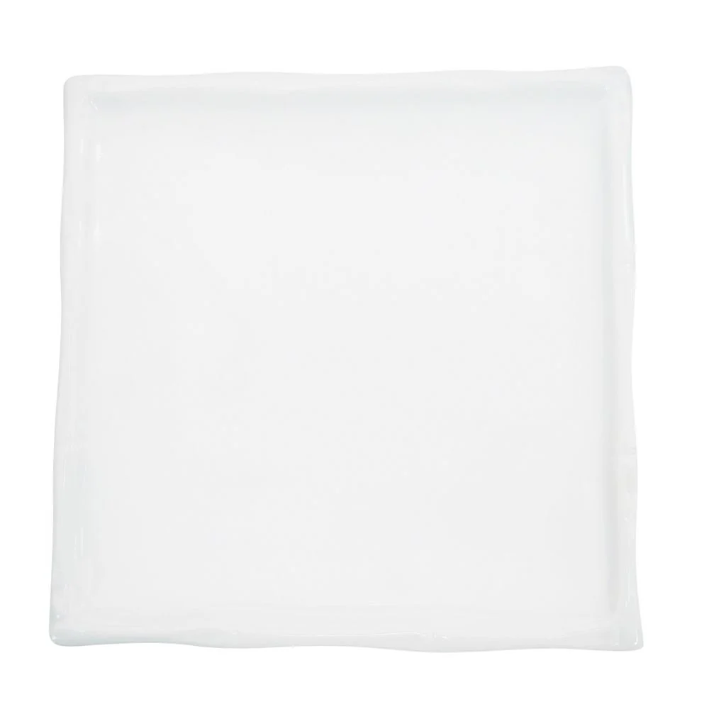 CAC China BAP-9 Bamboo Rimless Square Porcelain  Plate 9-1/4" x 9-1/4" - Super White - 24/Case