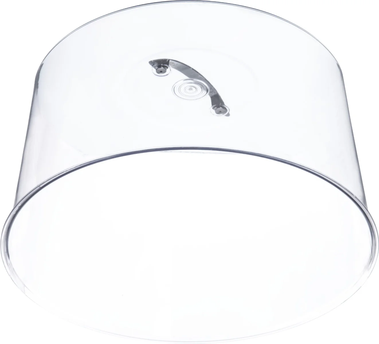 Carlisle 2512 Round SAN Plastic Cake Cover with Chrome Handle 11-5/8" dia. x 6-1/2"H - Clear - Image 2