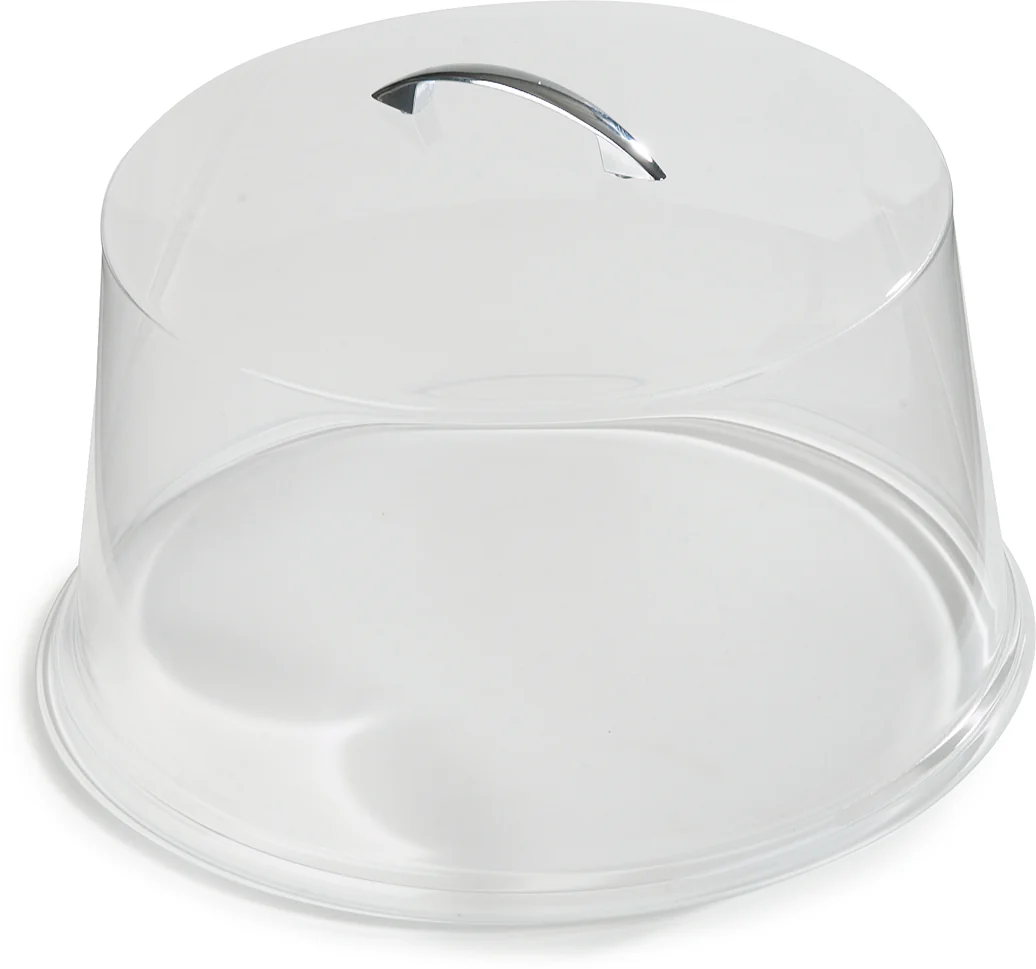 Carlisle 2512 Round SAN Plastic Cake Cover with Chrome Handle 11-5/8" dia. x 6-1/2"H - Clear - Image 4