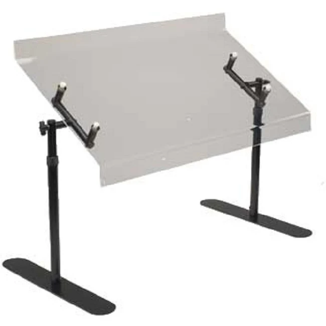 Cal-Mil 751-4 Portable Adjustable Angle Acrylic Sneezeguard with Black Metal Frame 48" - Image 2