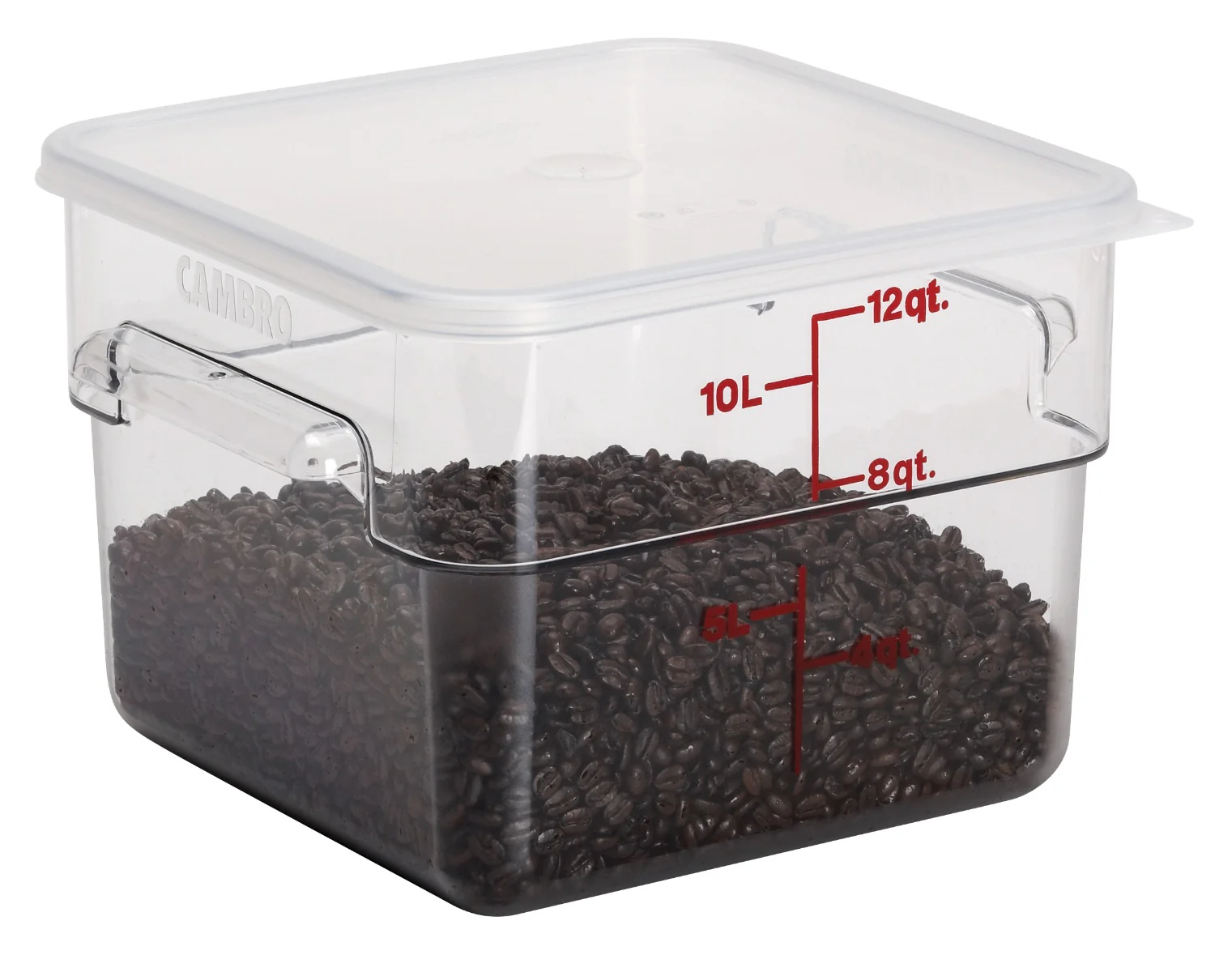 Cambro 12SFSCW135 CamSquare Food Container w/ Graduations 12 qt. Clear - Image 4