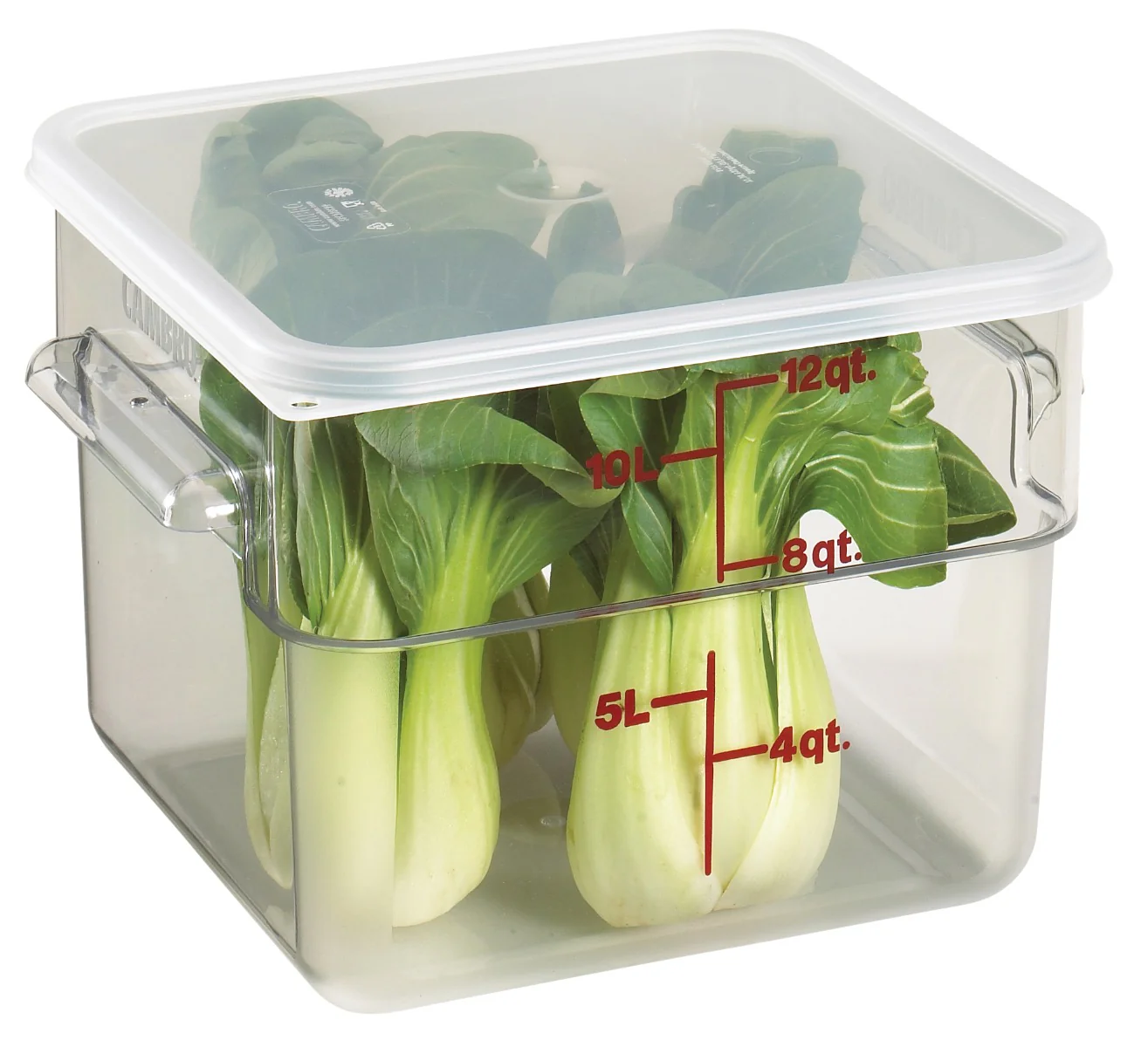 Cambro 12SFSCW135 CamSquare Food Container w/ Graduations 12 qt. Clear - Image 5