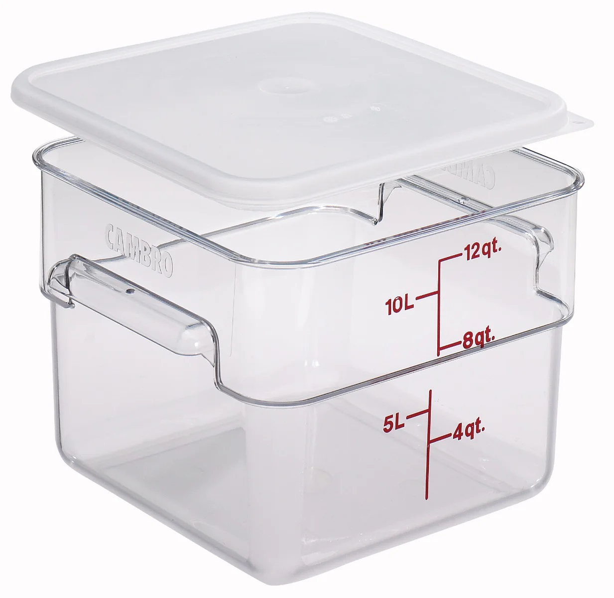 Cambro 12SFSCW135 CamSquare Food Container w/ Graduations 12 qt. Clear - Image 6