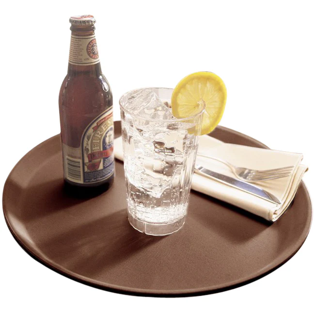 Cambro 1400CT138 Camtread Non-Skid Serving Tray 14" Rnd - Tavern Tan - Image 3