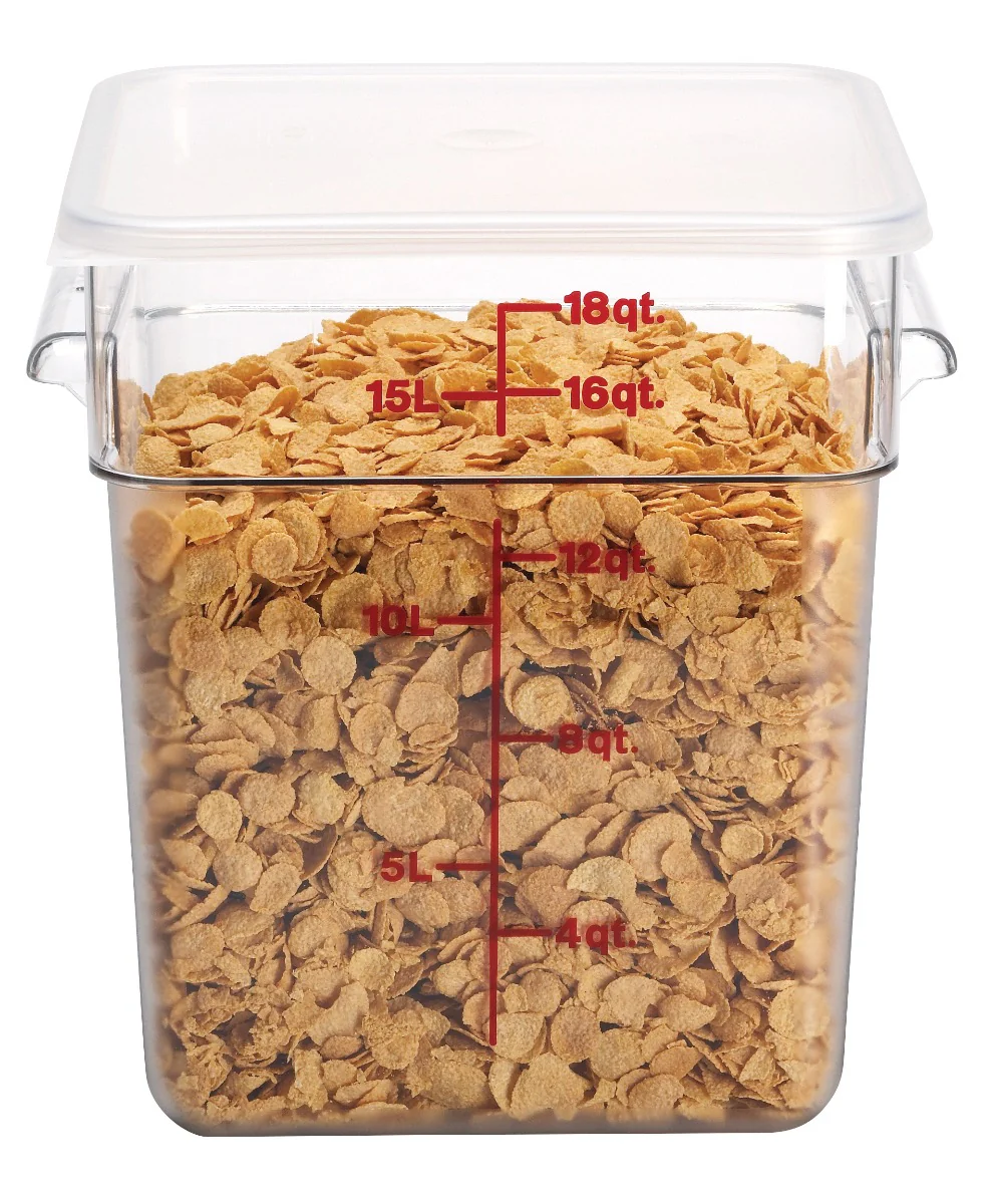 Cambro 18SFSCW135 CamSquare Food Container w/ Graduations 18 qt. Clear - Image 3