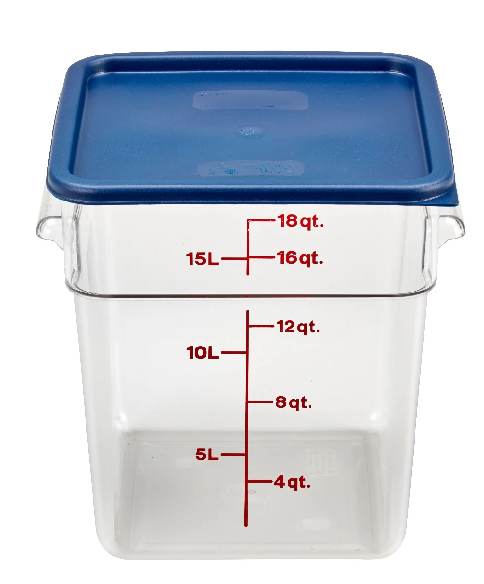 Cambro 18SFSCW135 CamSquare Food Container w/ Graduations 18 qt. Clear - Image 4
