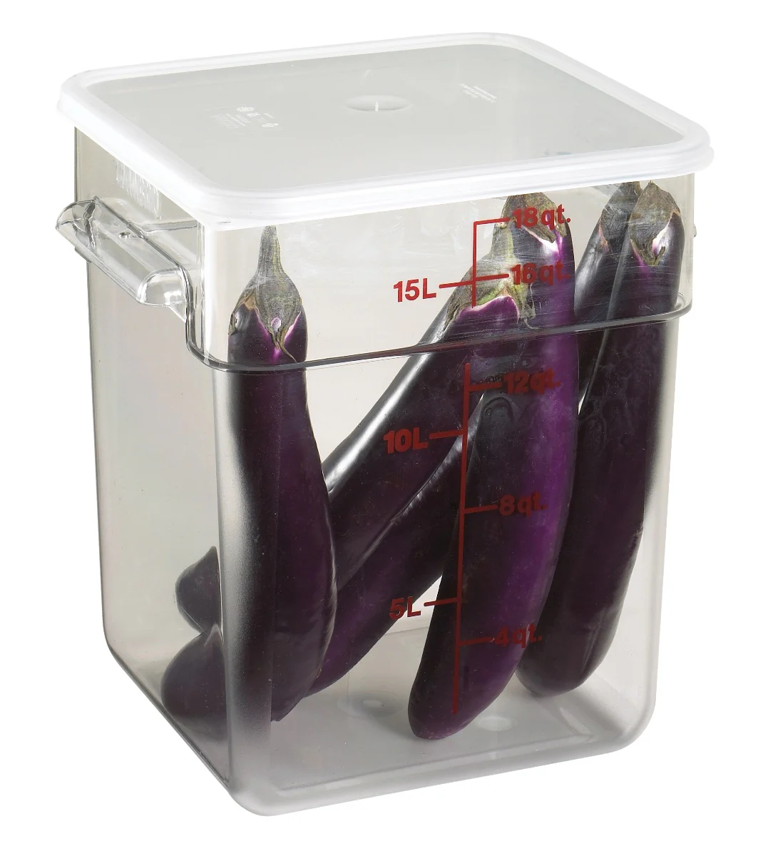 Cambro 18SFSCW135 CamSquare Food Container w/ Graduations 18 qt. Clear - Image 6
