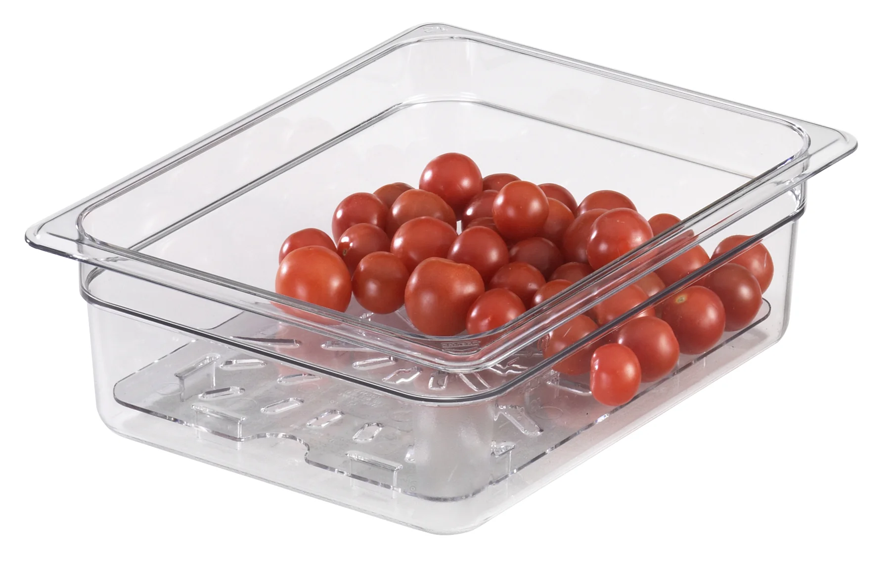 Cambro 20CWD135 Camwear Polycarbonate Food Pan Drain Tray - 1/2 Size - Clear - Image 3