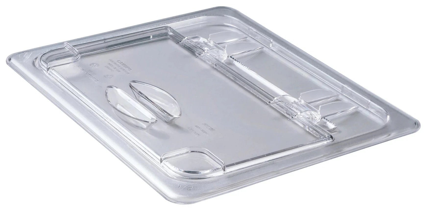 Cambro 20CWL135 Camwear FlipLid Polycarbonate Food Pan Cover - 1/2 Size - Clear