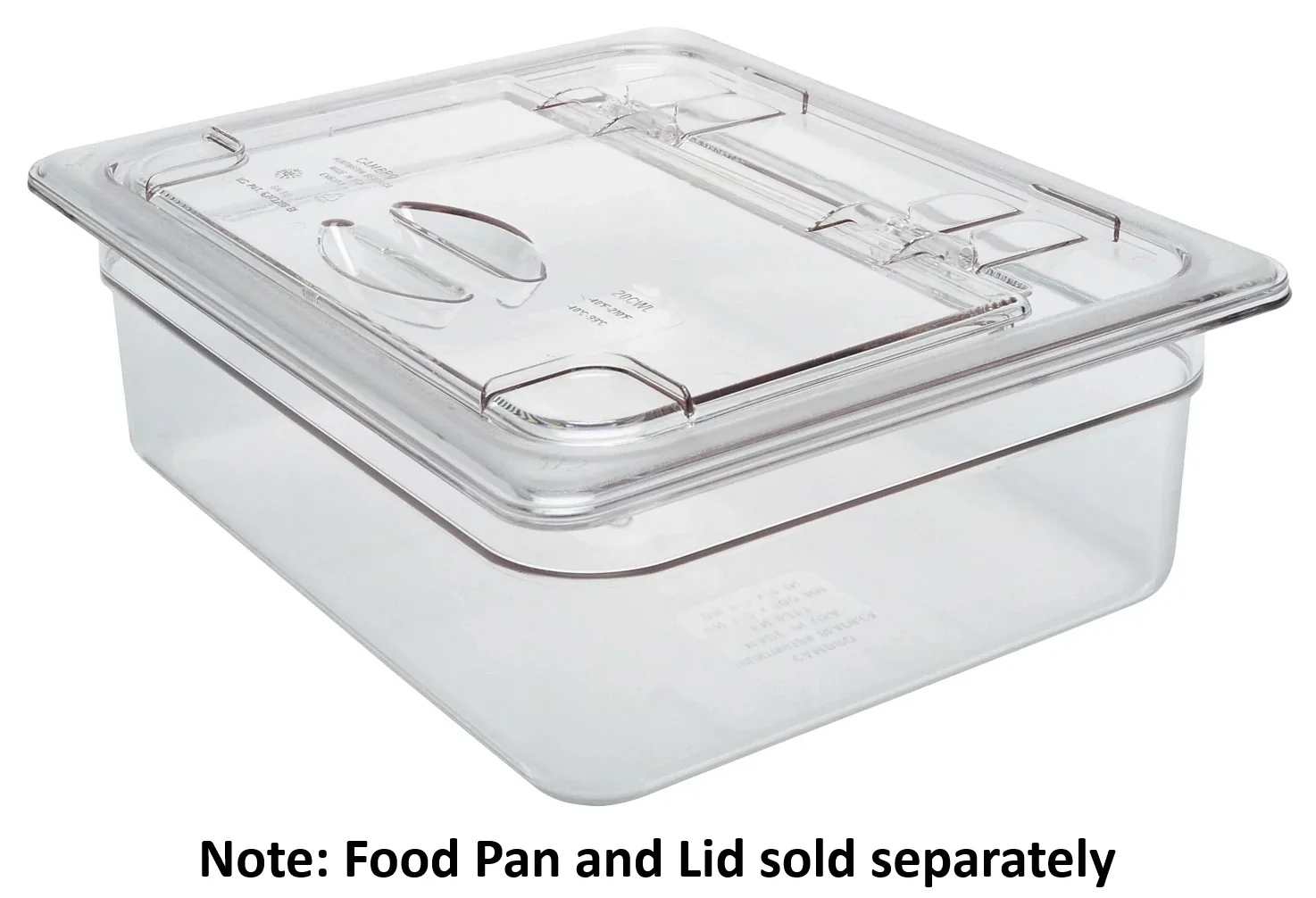 Cambro 20CWL135 Camwear FlipLid Polycarbonate Food Pan Cover - 1/2 Size - Clear - Image 2