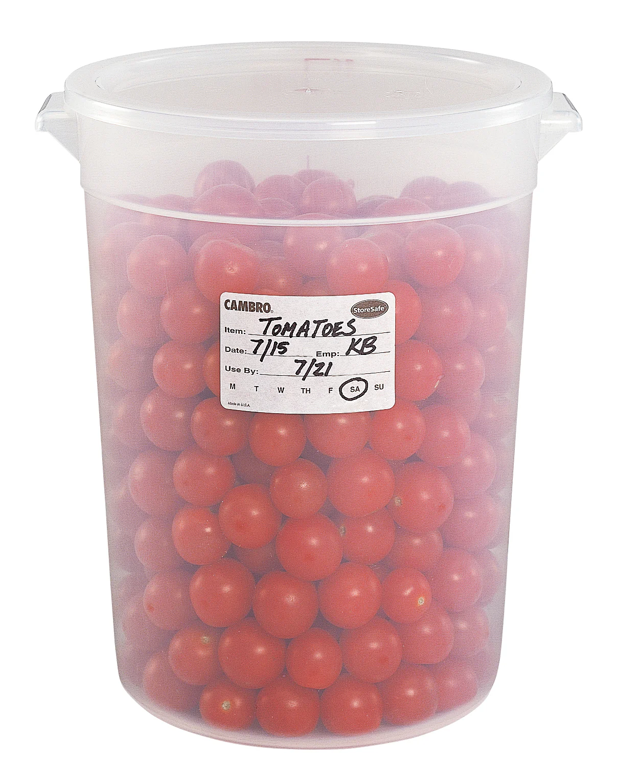 Cambro 23SLB250 StoreSafe Dissolvable Food Rotation Label 2" x 3" - White - 250/Roll - 24 Rolls/Case - Image 2
