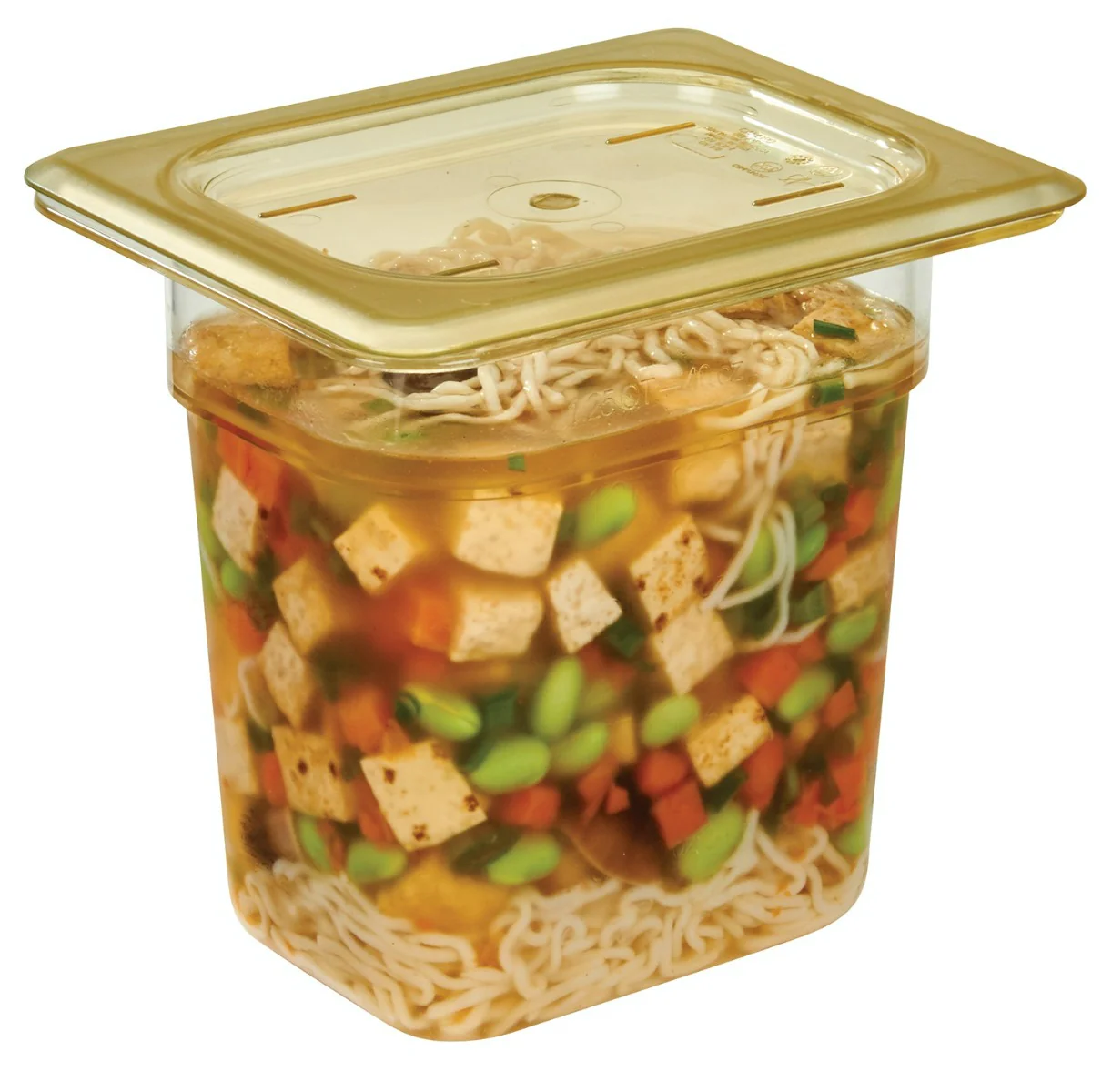 Cambro 24HP150 High Heat Food Pan 1/2 Size 4" Deep Amber - Image 3