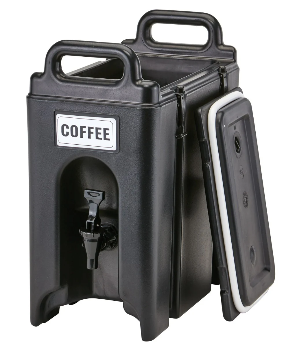 Cambro 250LCD110 Camtainer Plastic Insulated Beverage Dispenser 2-1/2 Gal. - Black - Image 3