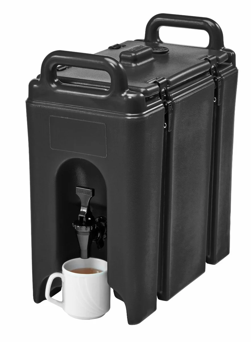 Cambro 250LCD110 Camtainer Plastic Insulated Beverage Dispenser 2-1/2 Gal. - Black - Image 4