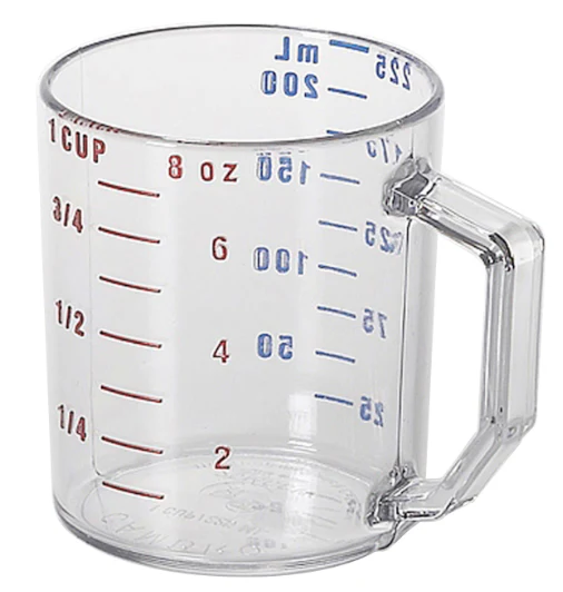 Cambro 25MCCW135 Camwear Polycarbonate Measuring Cup with Molded Handle 1 cup - Clear