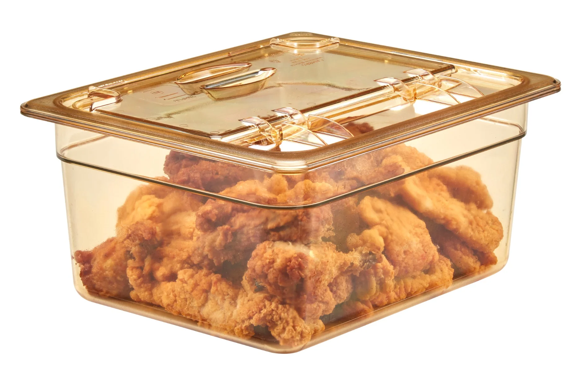 Cambro 26HP150 H-Pan High Heat Plastic Food Pan 6" Deep - 1/2 Size - Amber - Image 6