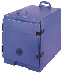 Cambro UPC300186 Ultra Pan Carrier Front Loading Insulated Food Pan Carrier 17" 36 qt. - Navy Blue - (4) Full Size 2-1/2" Deep Pan Capacity - Image 4