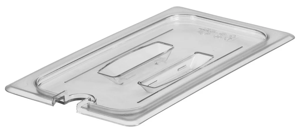 Cambro 30CWCHN135 Camwear Polycarbonate Food Pan Cover with Handle & Spoon Notch - 1/3 Size - Clear - Image 2