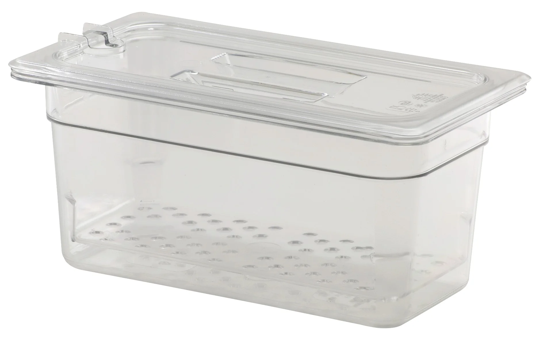 Cambro 30CWCHN135 Camwear Polycarbonate Food Pan Cover with Handle & Spoon Notch - 1/3 Size - Clear - Image 3