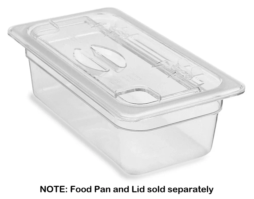 Cambro 30CWLN135 Camwear FlipLid Polycarbonate Food Pan Cover with Spoon Notch - 1/3 Size - Clear - Image 4