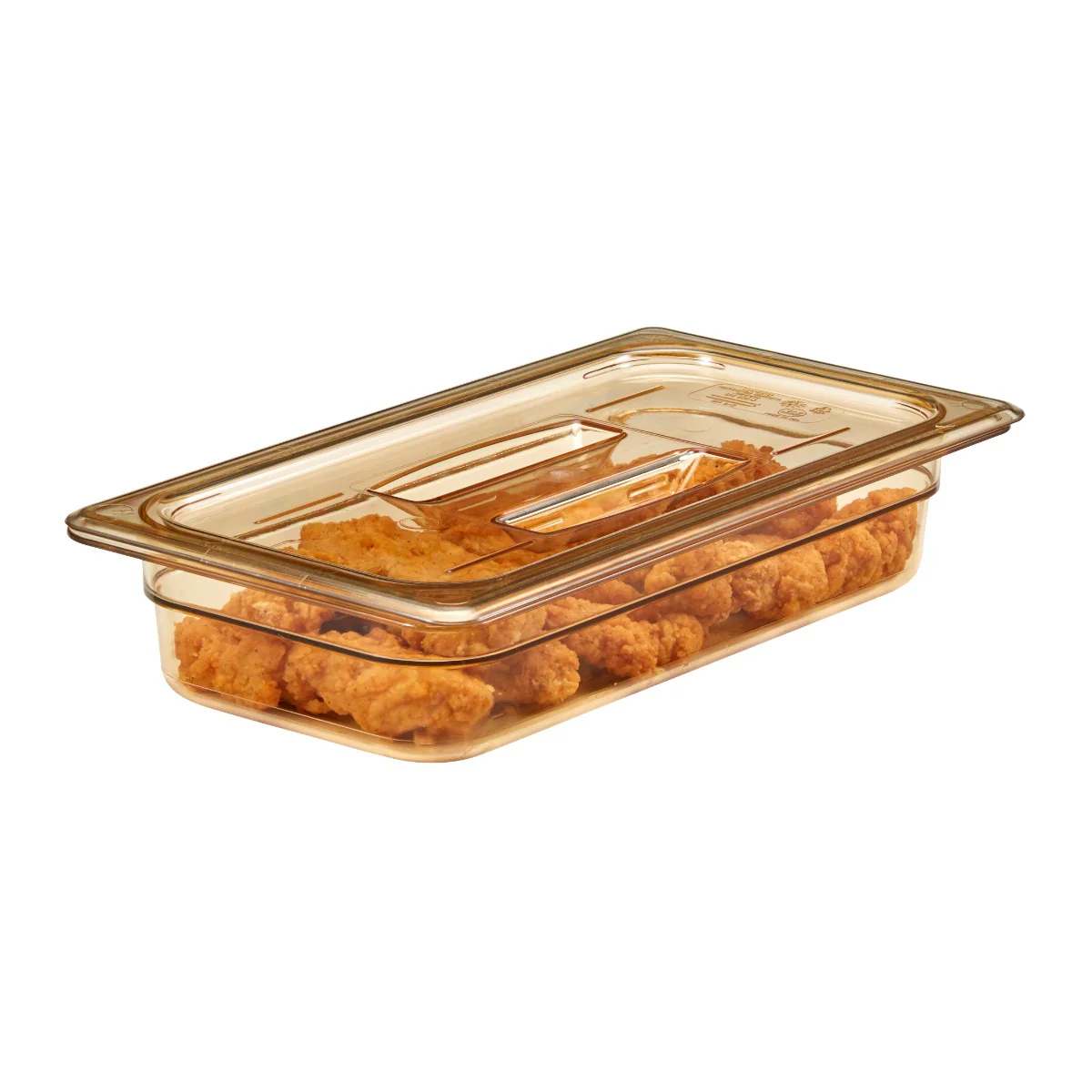 Cambro 30HPCH150 H-Pan Plastic High Heat Food Pan Cover with Handle - 1/3 Size - Amber - Image 2