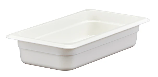 Cambro 32CW148 Camwear Polycarbonate Food Pan 2-1/2" Deep - 1/3 size - White - 6/Case
