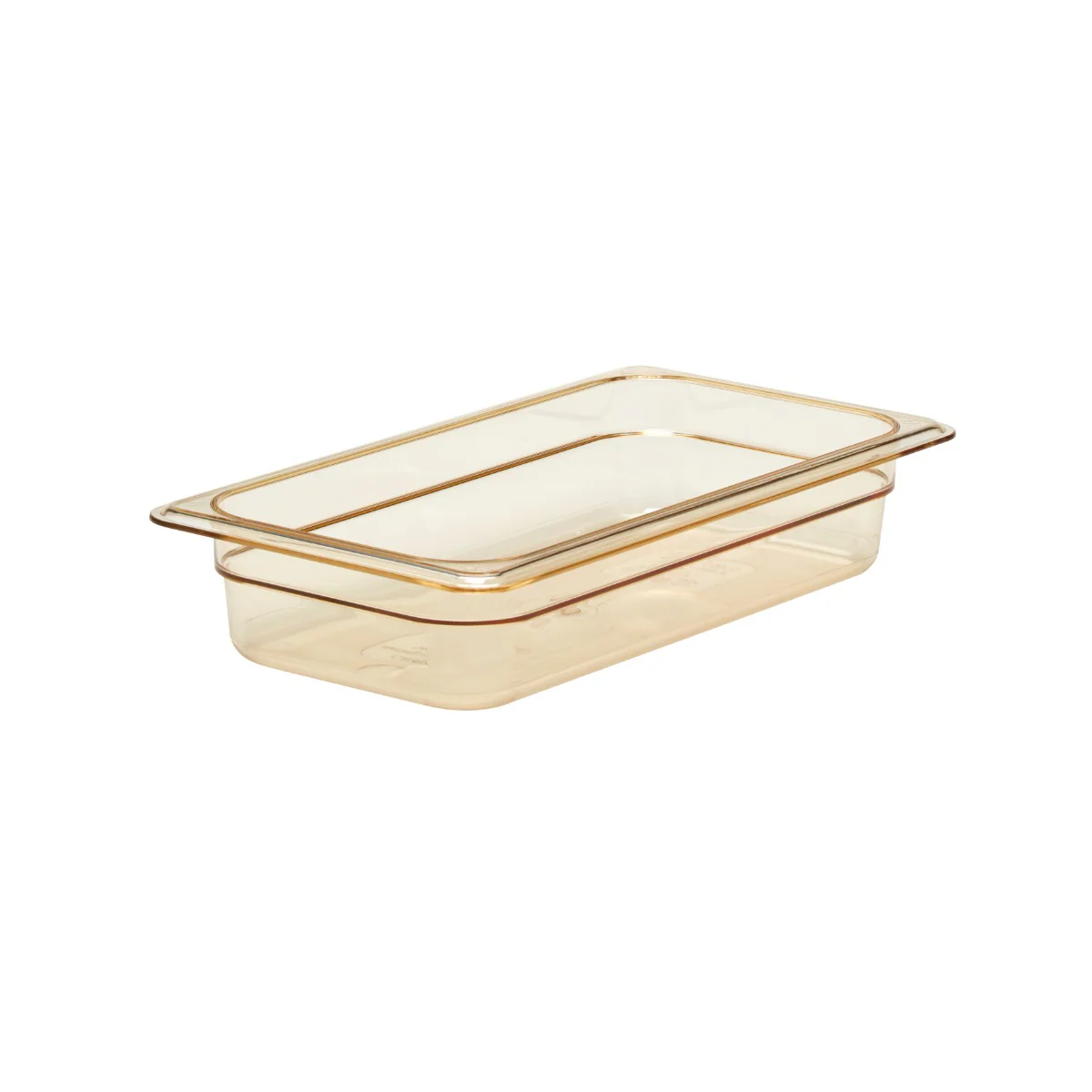 Cambro 32HP150 H-Pan Plastic High Heat Food Pan 2-1/2" Deep - 1/3 Size - Amber