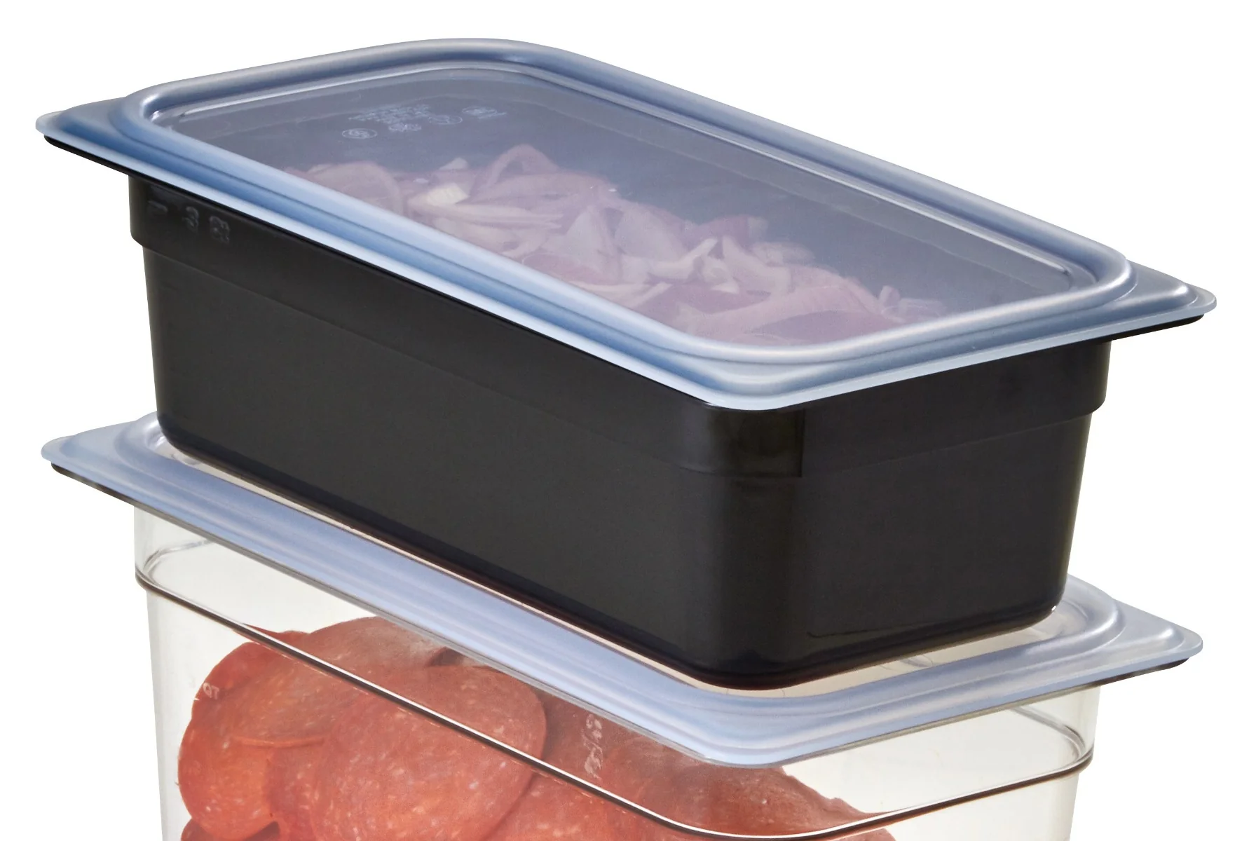 Cambro 34CW110 Camwear Polycarbonate Food Pan 4" Deep - 1/3 Size - Black - Image 2