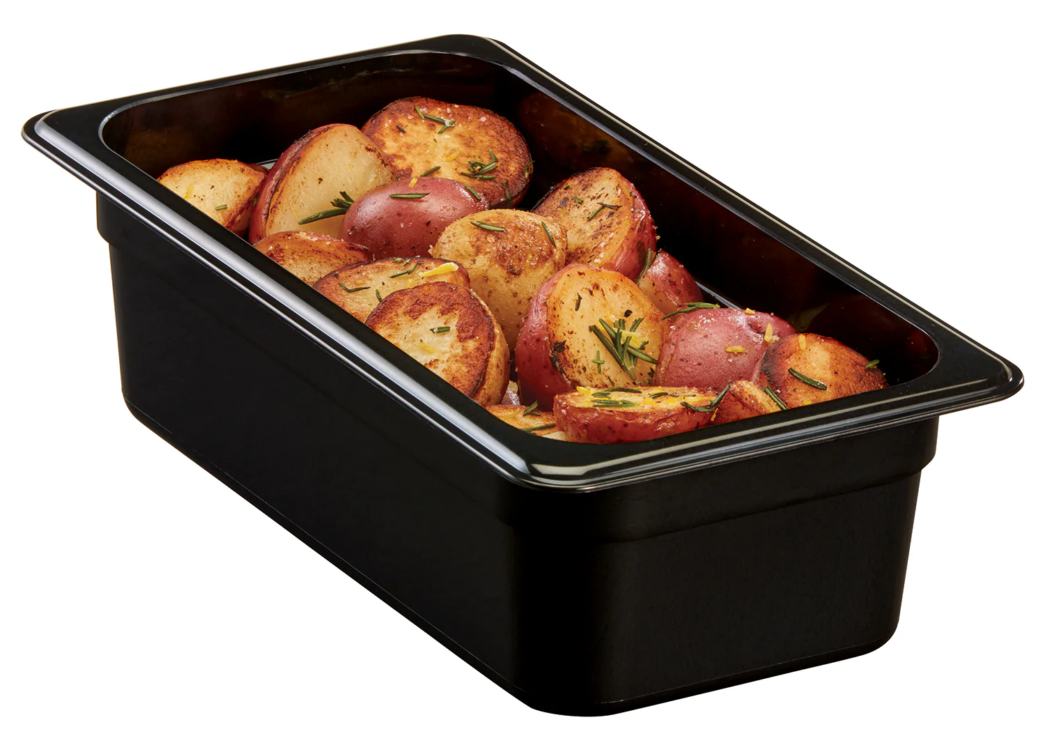 Cambro 34HP110 H-Pan Plastic High Heat Food Pan 4" Deep - 1/3 Size - Black - Image 3