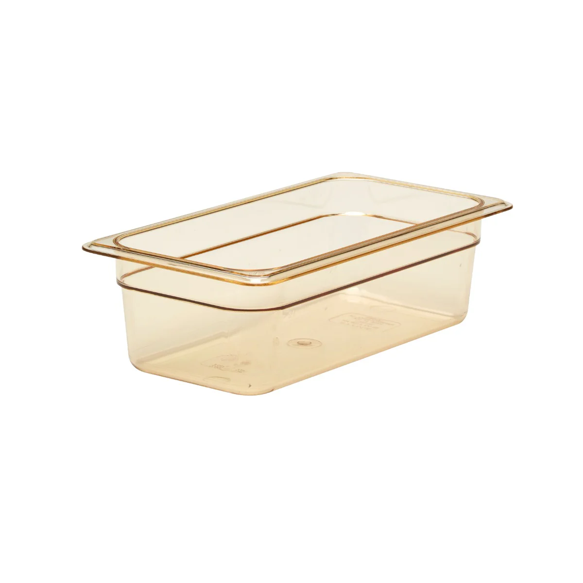 Cambro 34HP150 H-Pan Plastic High Heat Food Pan 4" Deep - 1/3 Size - Amber