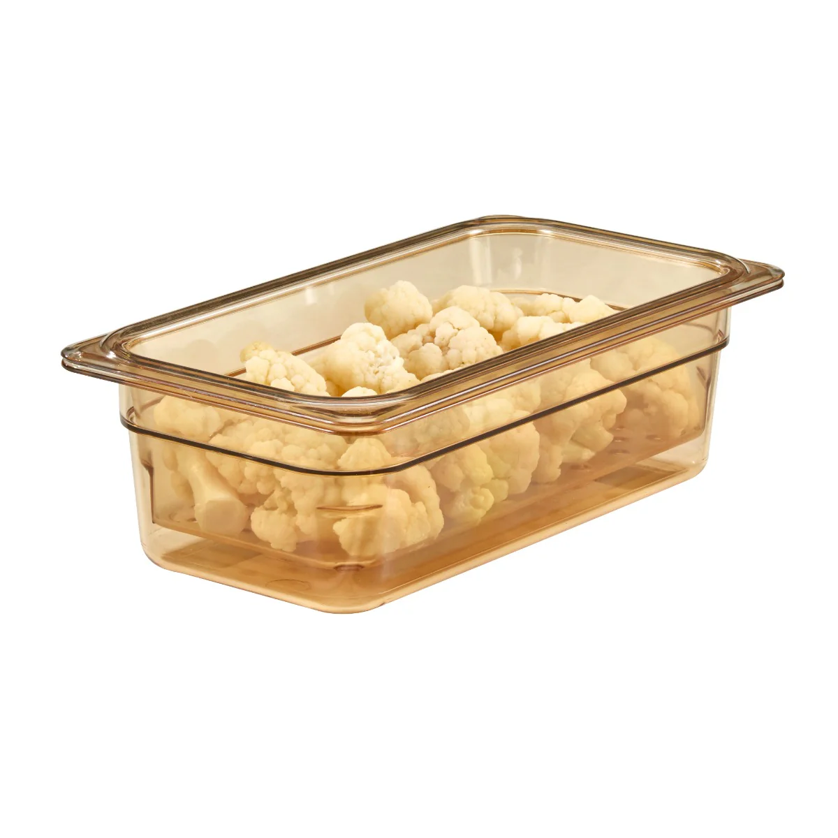 Cambro 34HP150 H-Pan Plastic High Heat Food Pan 4" Deep - 1/3 Size - Amber - Image 2