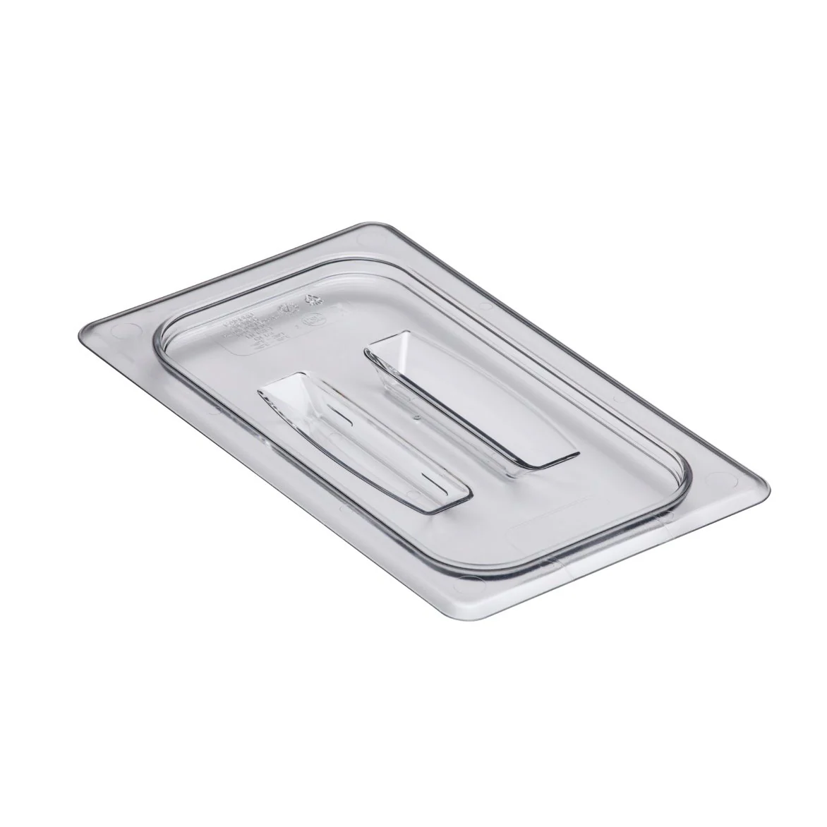 Cambro 40CWCH135 Camwear Polycarbonate Flat Food Pan Cover with Handle - 1/4 size - Clear