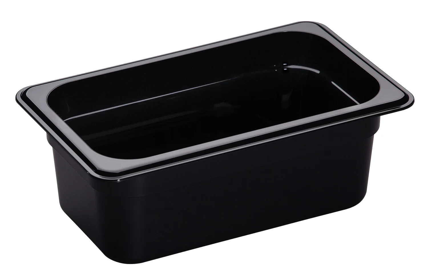 Cambro 44CW110 Camwear Polycarbonate Food Pan 4" Deep - 1/4 Size - Black
