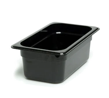 Cambro 44CW110 Camwear Polycarbonate Food Pan 4" Deep - 1/4 Size - Black - Image 2