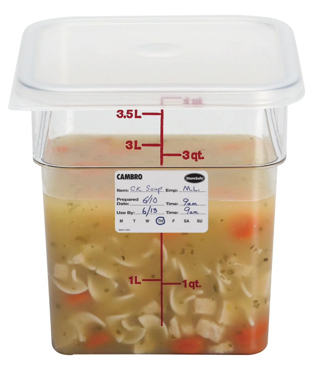 Cambro 4SFSCW135 CamSquares Food Container w/ Graduations 4 qt - Clear - Image 6