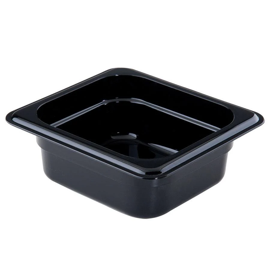 Cambro 62CW110 Camwear Polycarbonate Food Pan 2-1/2" Deep - 1/6 Size - Black - Image 2