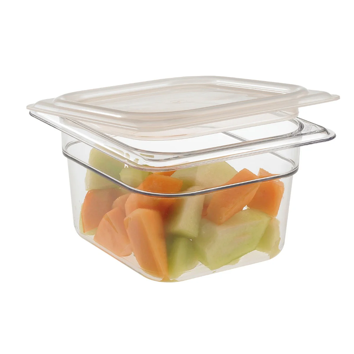 Cambro 64CW135 Camwear Polycarbonate Food Pan - 1/6 Size, 4" Deep - Clear - Image 2