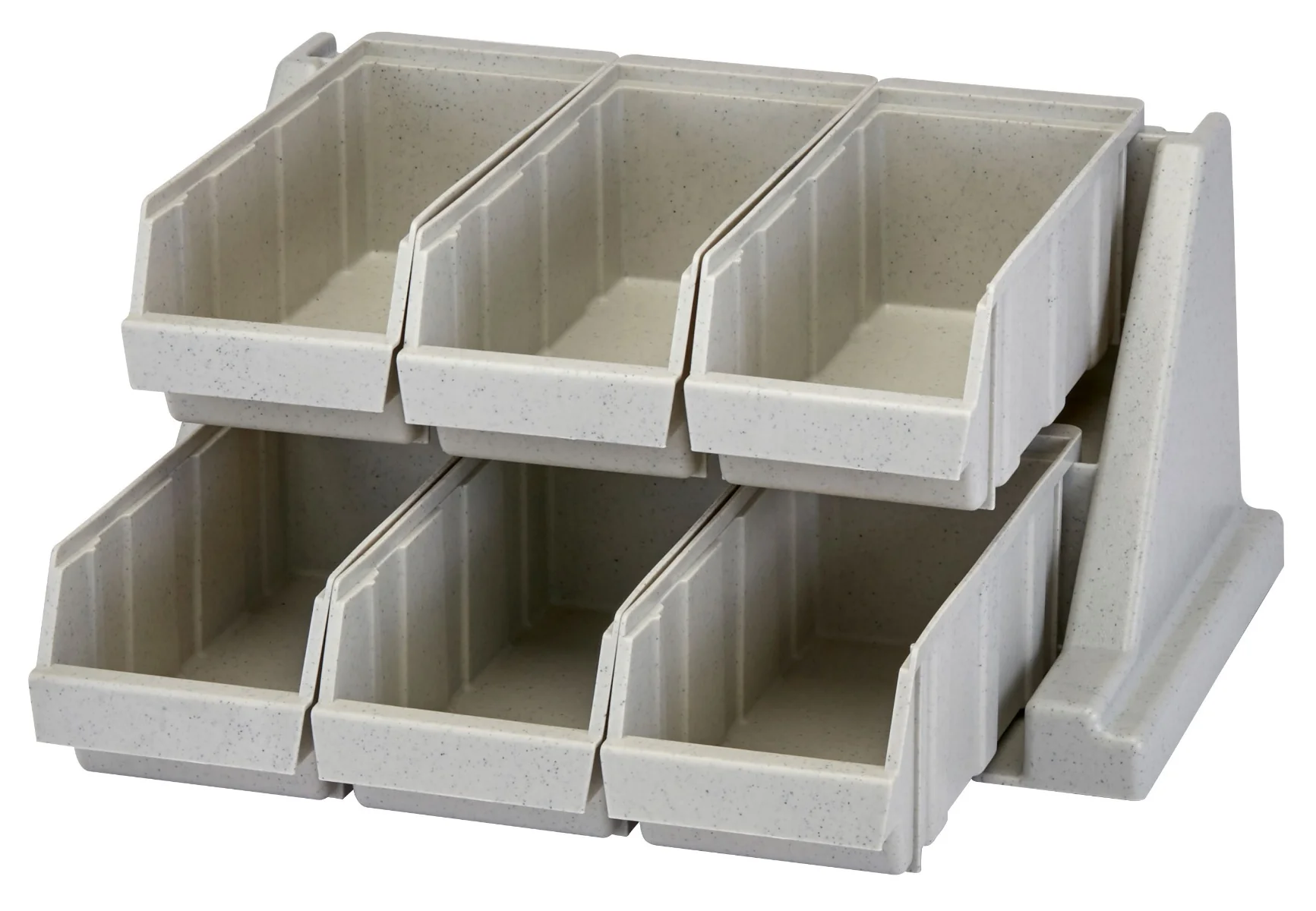 Cambro 6RS6480 Versa Condiment Organizer Rack with 6 Bins - Speckled Gray