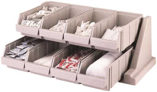 Cambro 6RS6480 Versa Condiment Organizer Rack with 6 Bins - Speckled Gray - Image 3
