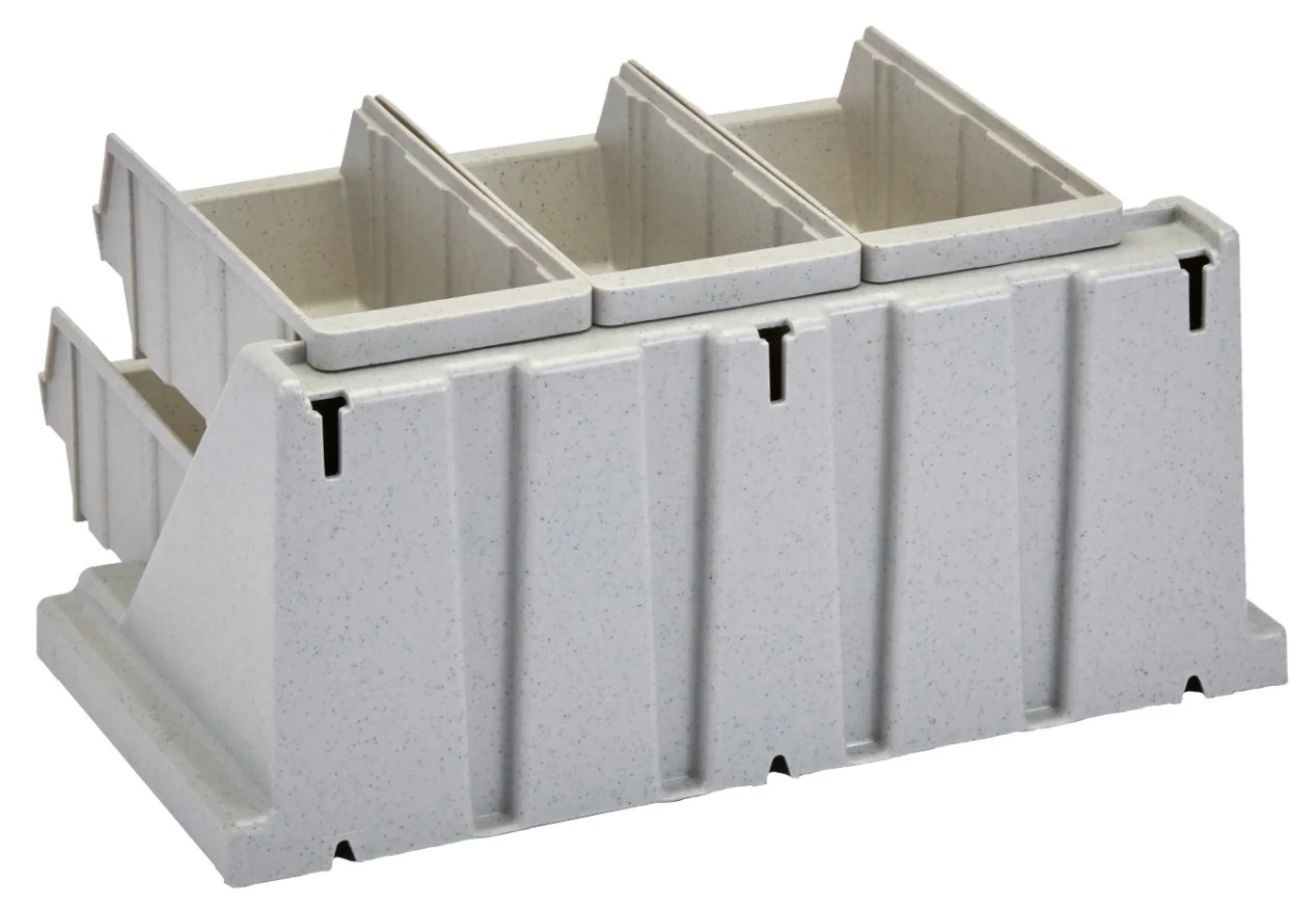 Cambro 6RS6480 Versa Condiment Organizer Rack with 6 Bins - Speckled Gray - Image 8