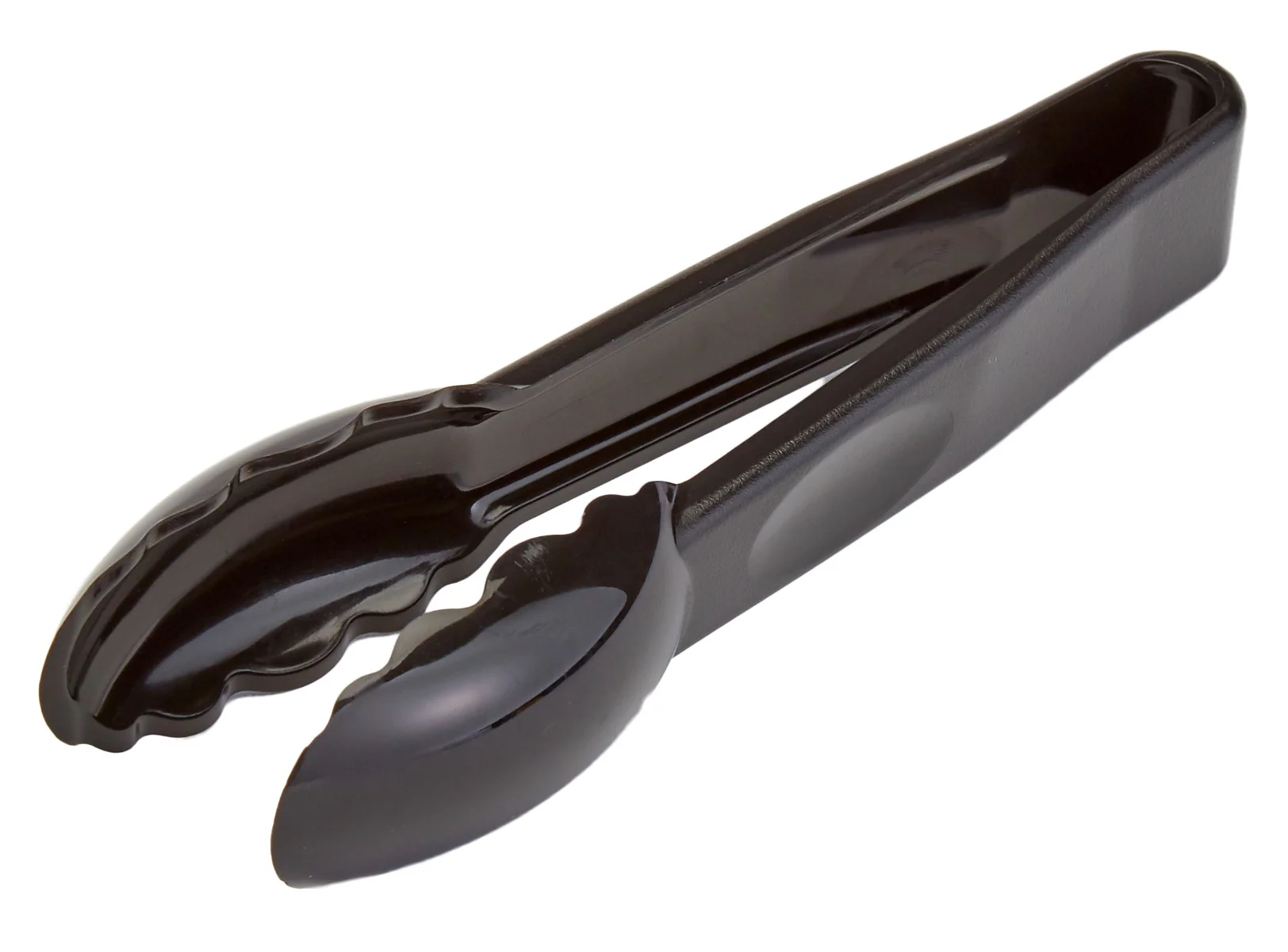 Cambro 6TGS110 Lugano 1-Piece Plastic Scalloped Tongs 6" - Black