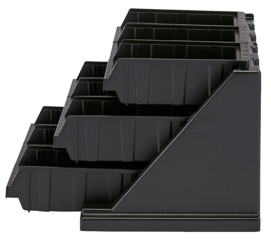 Cambro 9RS9110 Versa Condiment Organizer Rack with 9 Bins - Black - Image 3