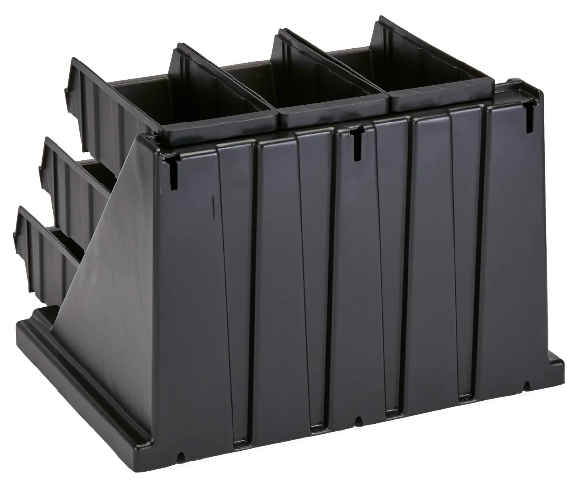 Cambro 9RS9110 Versa Condiment Organizer Rack with 9 Bins - Black - Image 4
