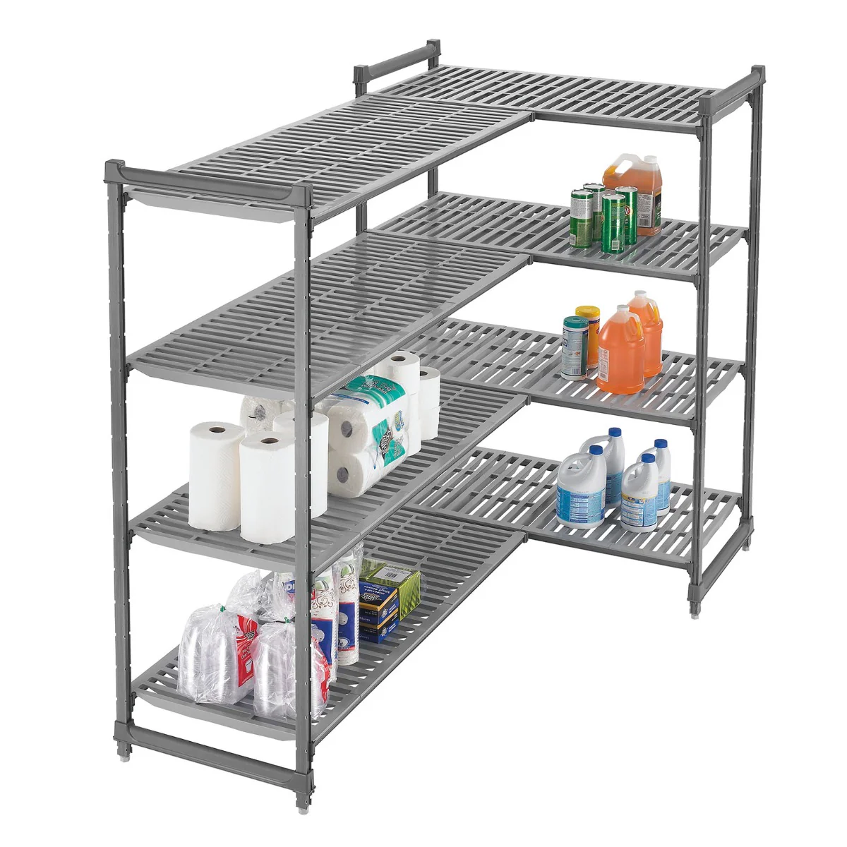 Cambro CBCC1580 Camshelving Basics Plus Corner Connector Set - Brushed Graphite - Image 2