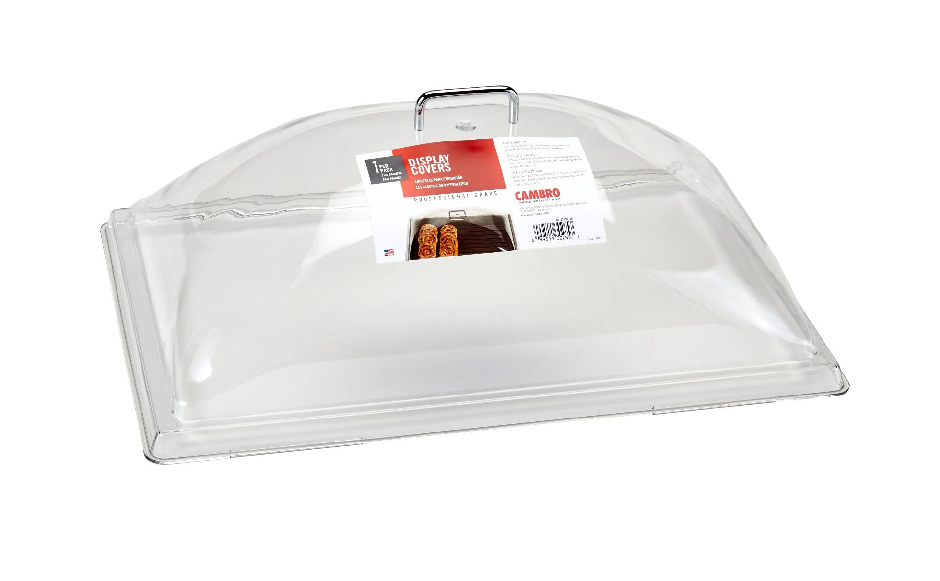 Cambro DD1220CW135 Camwear Display Dome Tray Cover - Fits 12" x 20" - Clear