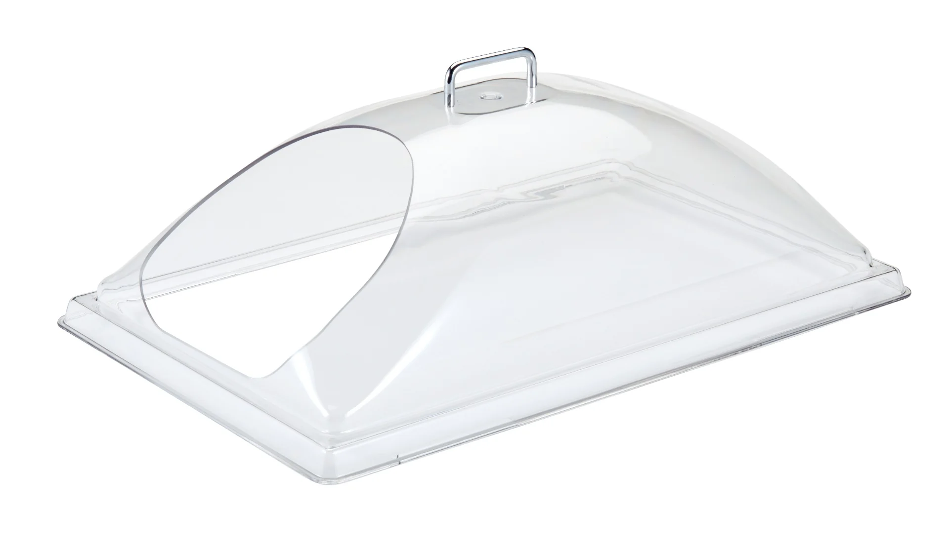 Cambro DD1220ECW135 Dome Display Tray Cover with One End Cut - Fits 12" x 20" - Clear