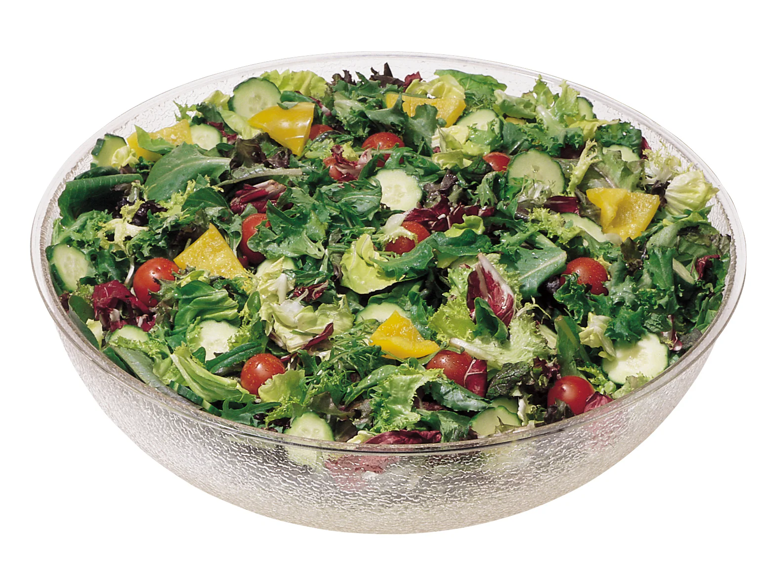 Cambro PSB23176 Camwear Polycarbonate Round Pebbled Serving/Salad Bowl 23" dia. - 40 qt. - Clear - Image 4