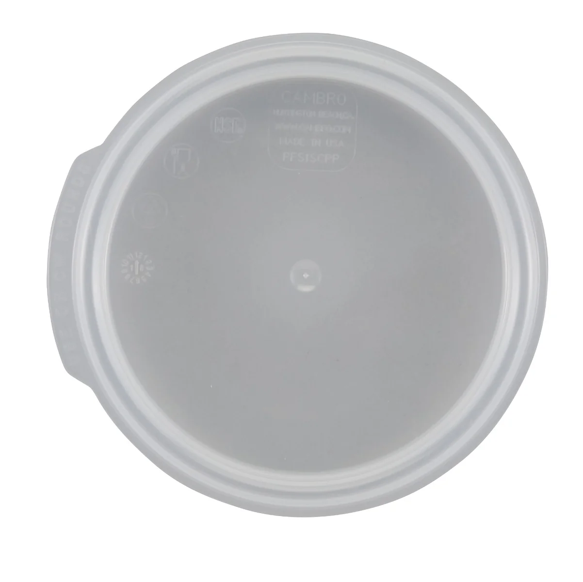Cambro RFS1SCPP190 Camwear Round Food Storage Container Seal Cover - fits 1 qt. - Translucent