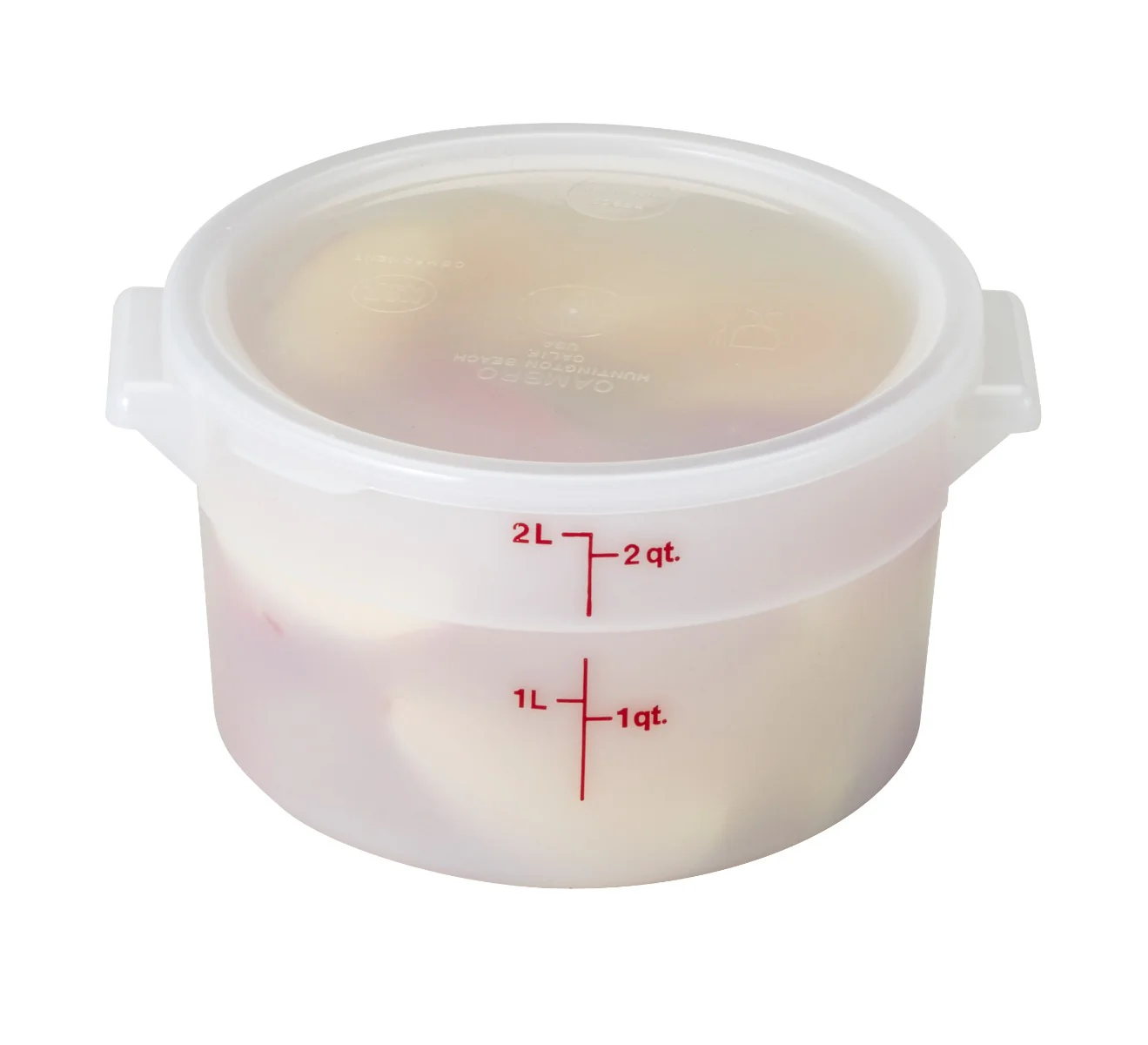 Cambro RFS22148 Round Food Storage Container Cover - fits 22 qt. - Natural White - Image 6